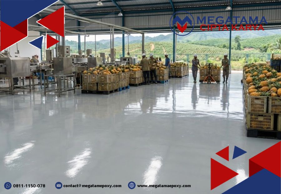 pabrik nanas lampung, Epoxy Lantai Pabrik Nanas