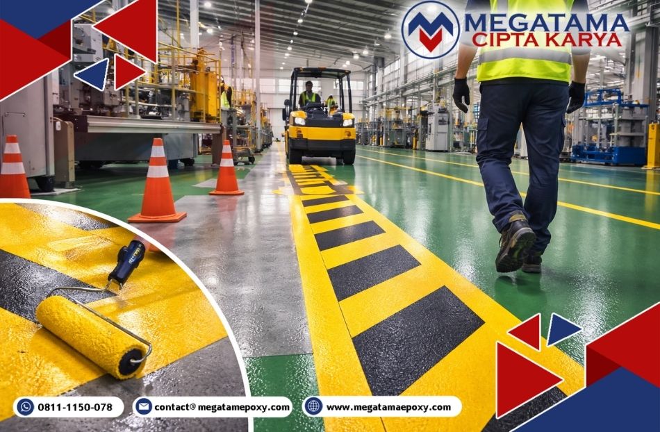 Pentingnya Cat Epoxy Anti-Slip dan Line Marking untuk Keselamatan Kerja di Pabrik